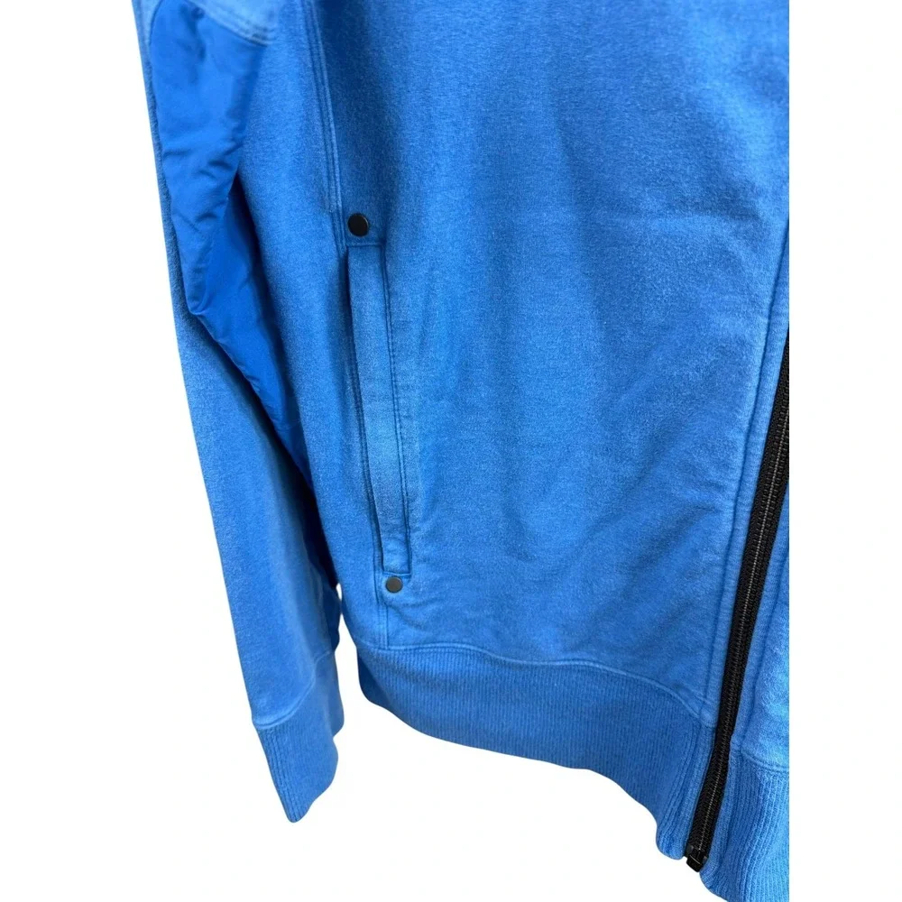 Lululemon Hoodie Mens Medium Blue Full Zip Hooded Hybrid Athletic Pockets‎ Gym